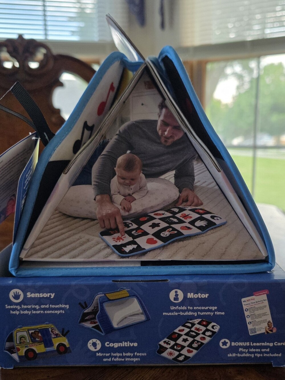 Ms. Rachel Official Baby Tummy Time Activity Bus Folding Play Mat Mirror - NEW - Picture 4 of 10